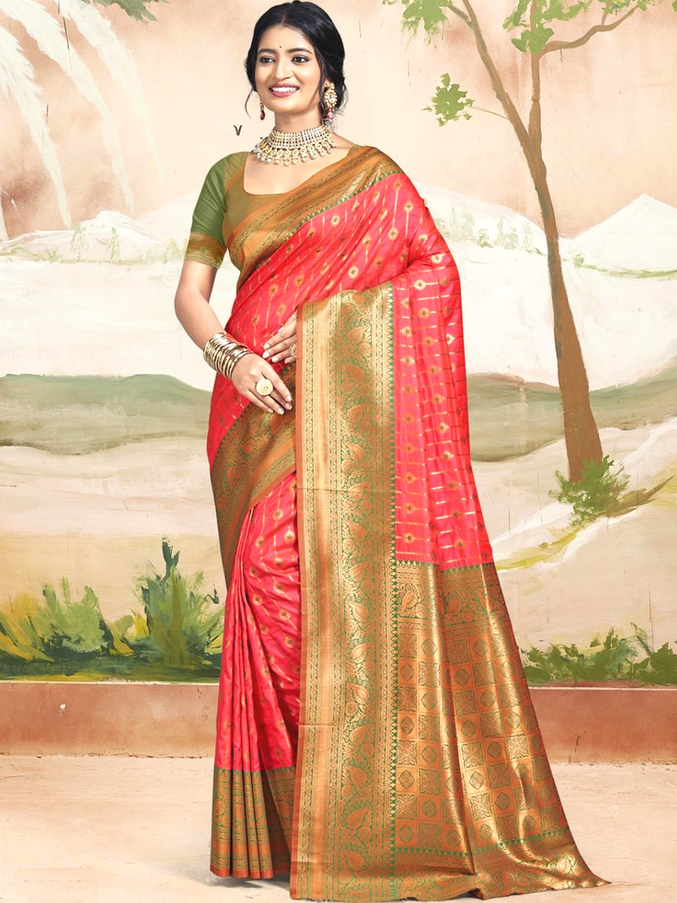 Harsha Saffron Saree - Nonita Fashion