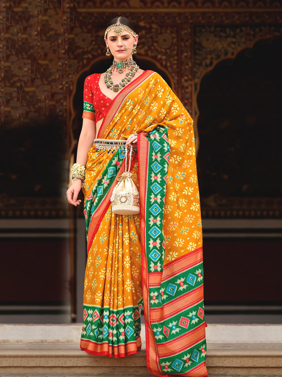 Chandrika Yellow and Green Saree - Nonita Fashion