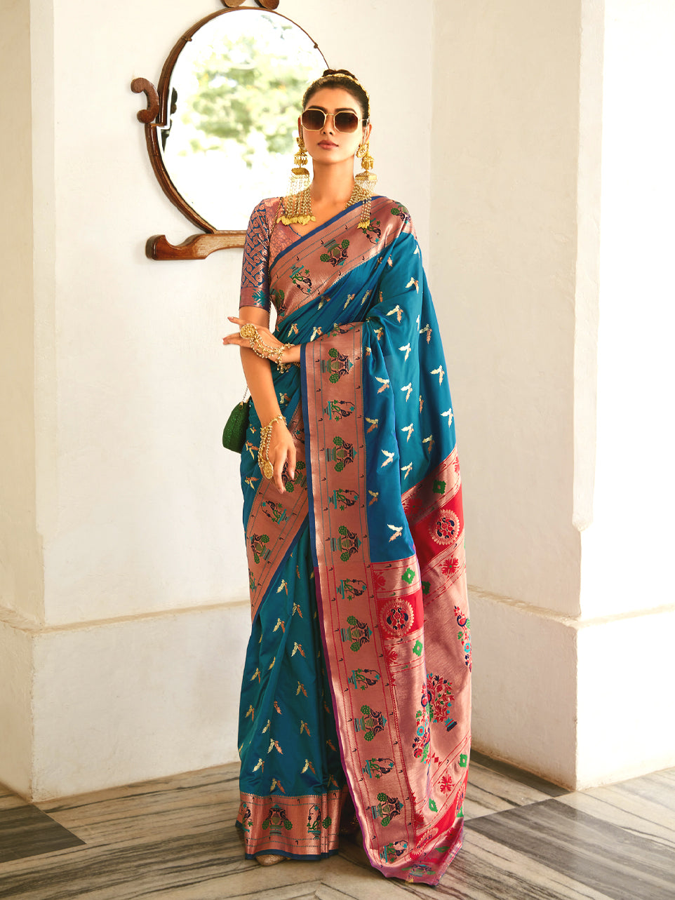 Meera Regal Blue Saree - Nonita Fashion