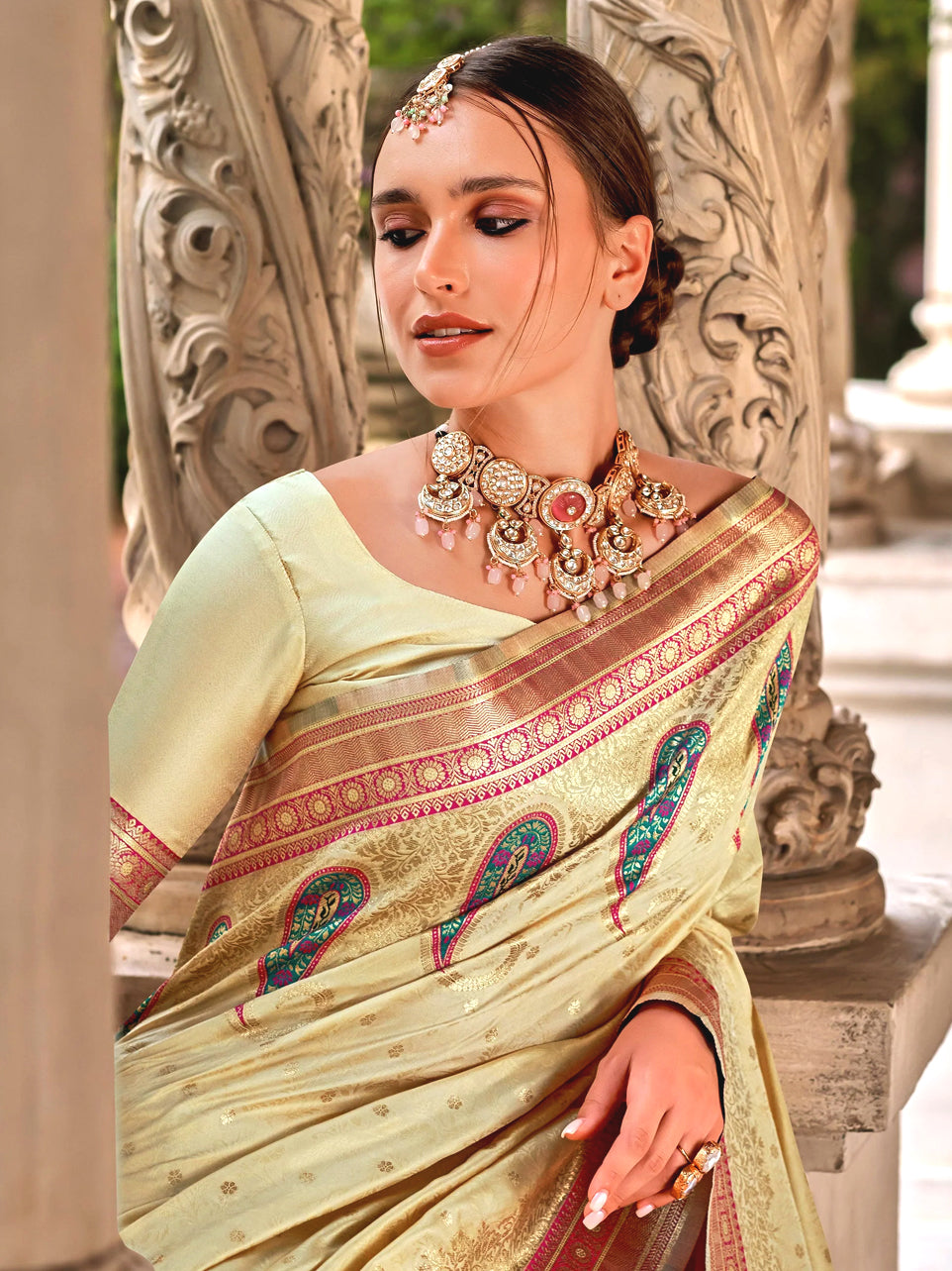 Sweta Moksha Saree - Nonita Fashion