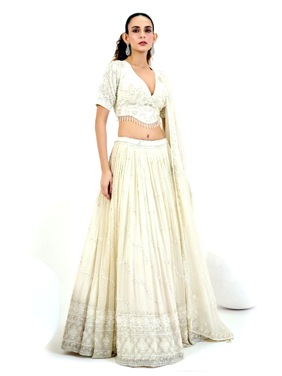 Shah Jahan Pearly Lehenga - Nonita Fashion