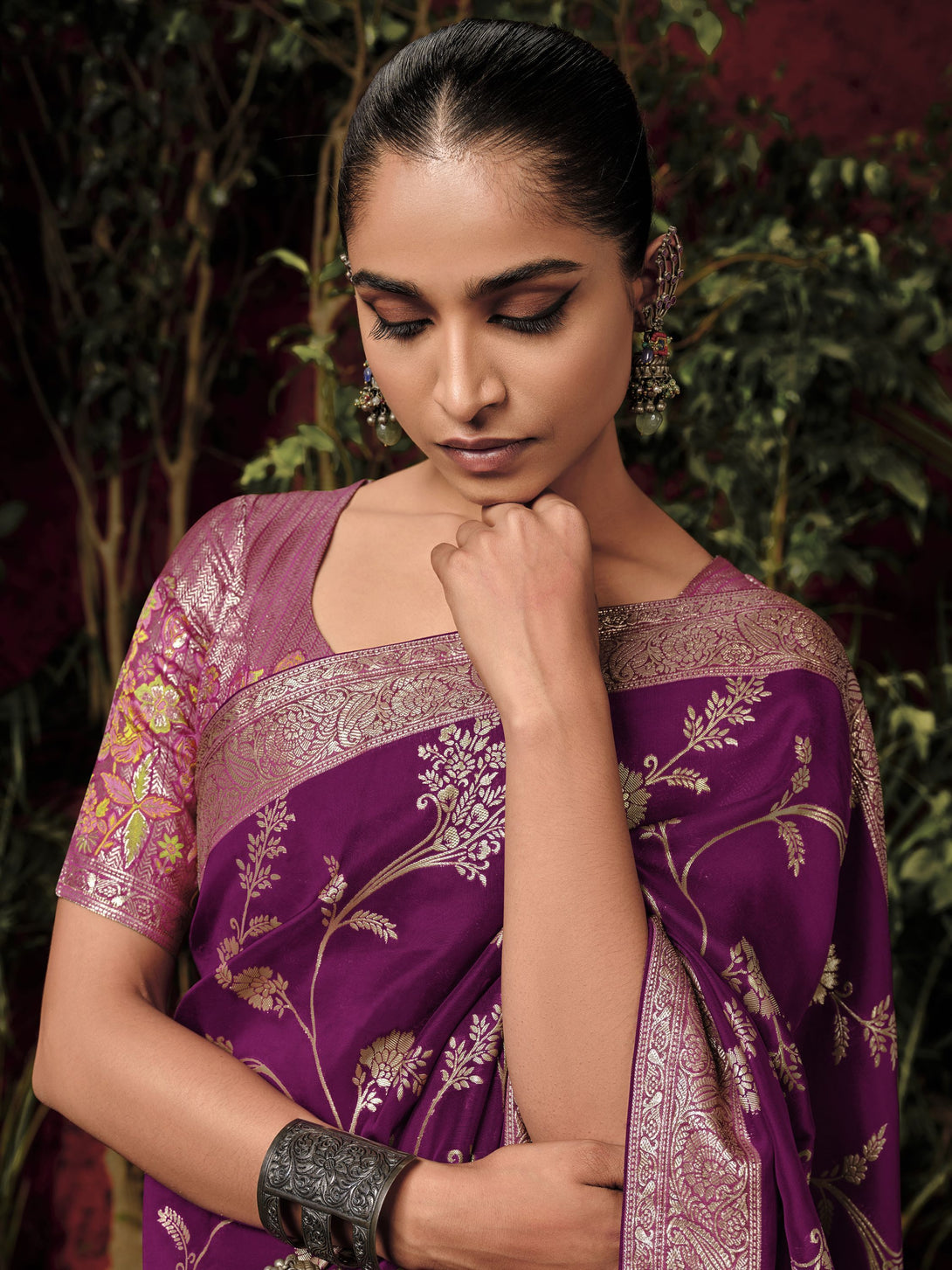 Cranberry Dream Silk Saree - Nonita Fashion