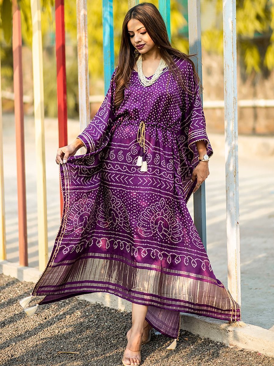 Royal Grape Kaftan - Nonita Fashion