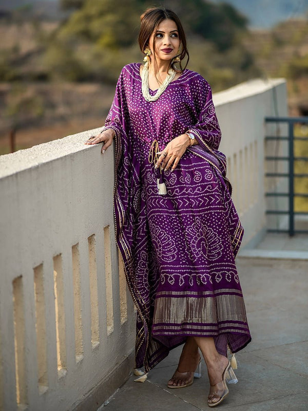 Royal Grape Kaftan - Nonita Fashion