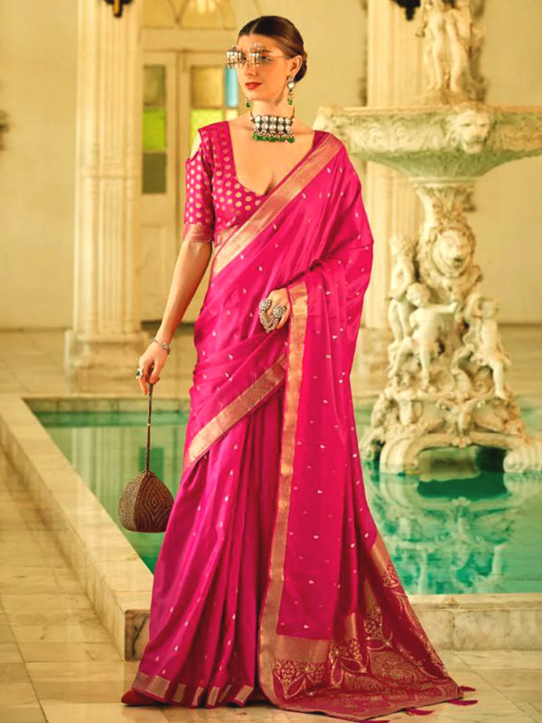 Pomegranate Dream Satin Saree