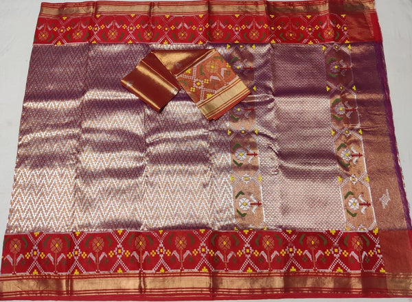 Purple Gold Weave Banarasi Handloom Jamawar Saree
