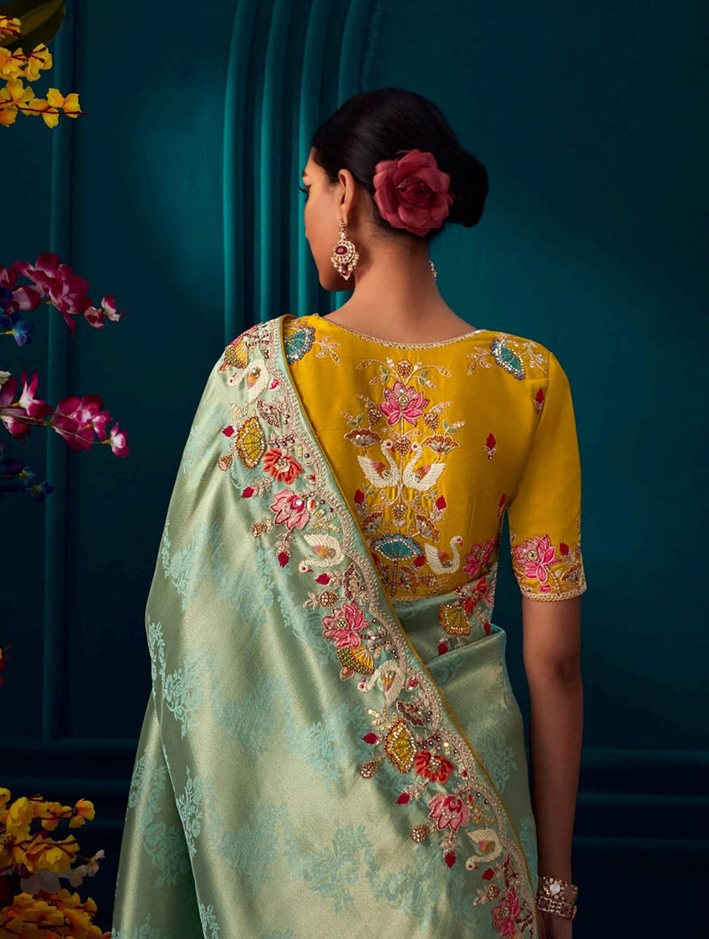 Kanchi Mint Floral Launch Combo - Nonita Fashion