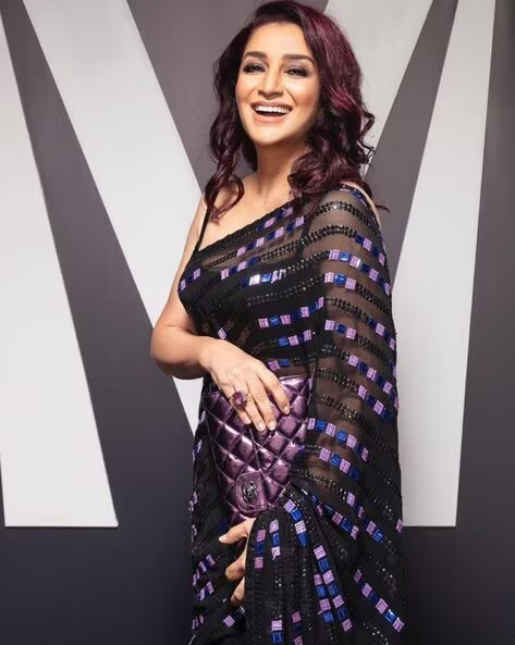 Black Georgette Saree with All over Sequin Embroider Work