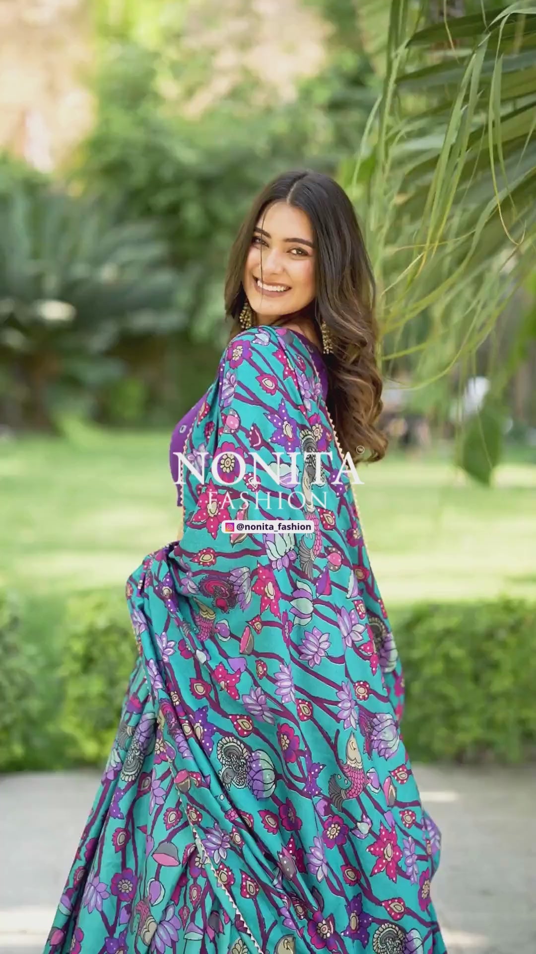 Blue Tussar Silk Lehenga with Printed Motifs and floral Traditional Design
