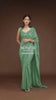 Green Shimmer Georgette Saree with All Over Heavy Sequin Embroidery 