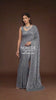 Silver Shimmer Georgette Saree with All Over Heavy Sequin Embroidery 
