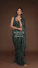 Dark Green Shimmer Georgette Saree with All Over Heavy Sequin Embroidery 